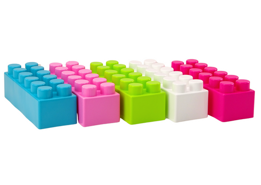 Große längliche Bauklötze im Beutel, farbige Aufkleber, 20 Stück