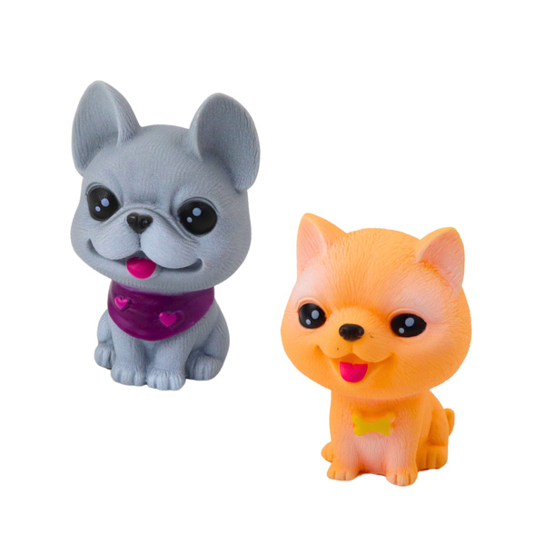 Figurenset Gummihunde Quietscher Zwinger Transporter 6tlg