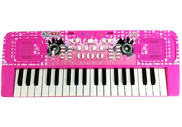 Kindertastatur mit rosa Mikrofon