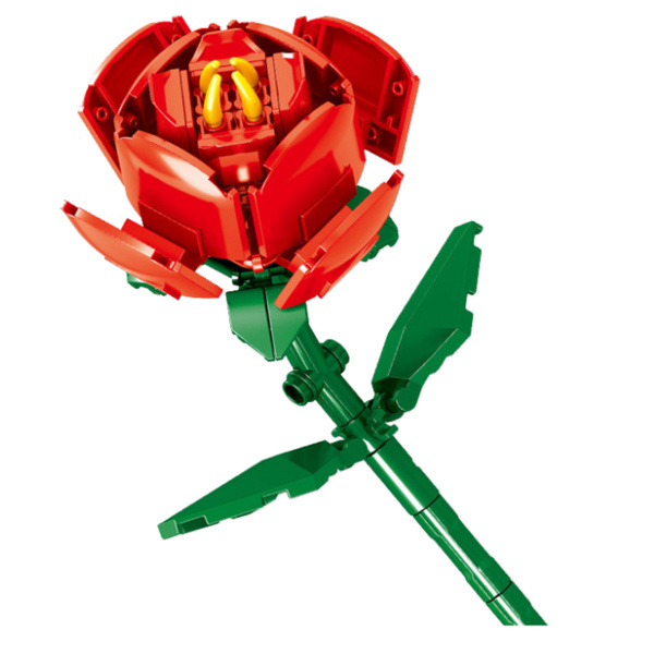 Bauklötze Rose mit Schleife Rot 92 Stk.
