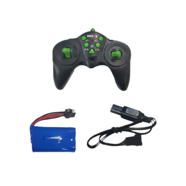 Ferngesteuerter Baggerlader RC Lichter Sound Grün Huina 1:14