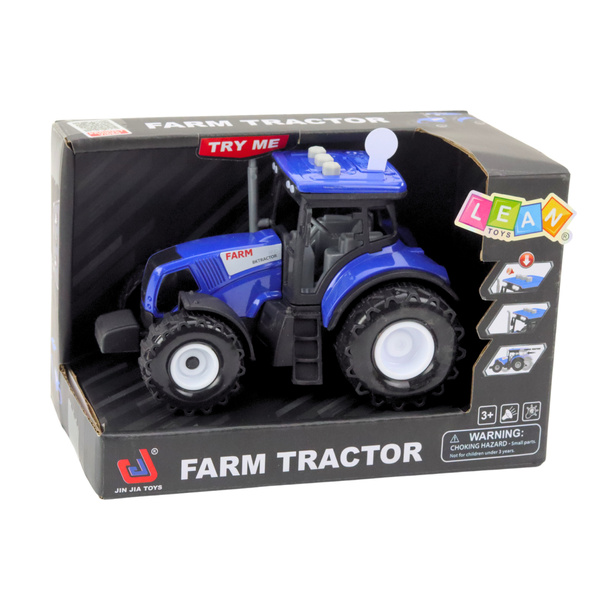 Traktor Farmerski Rolniczy Światła Dźwięki Niebieski 1:36