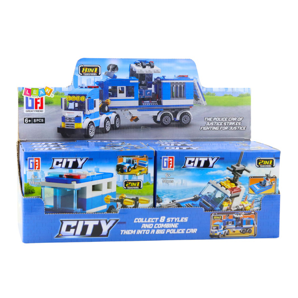 Construction Blocks Police Helicopter Vehicles Buildings 98-118 pcs Mix