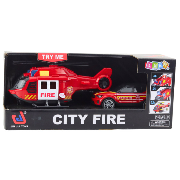 Set: Helicopter, Fire Truck, Fire Department, Lights, Sounds