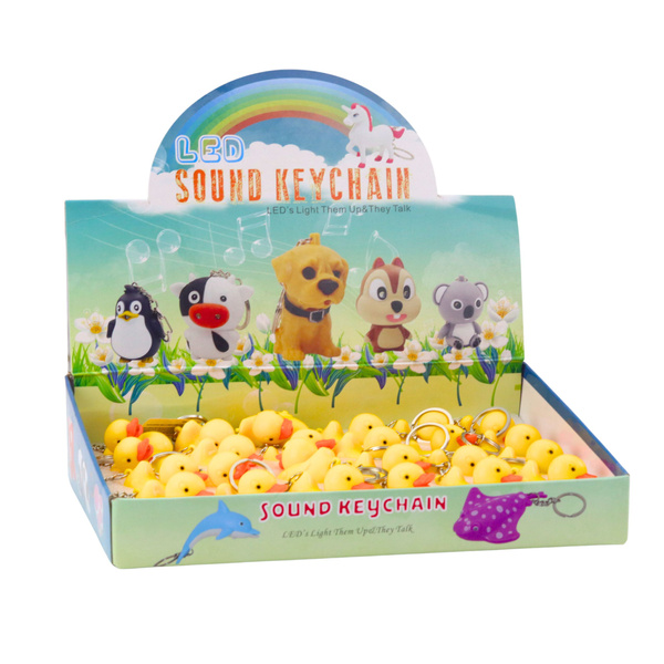 Backpack Keychain Duck LED Flashlight Sounds Yellow