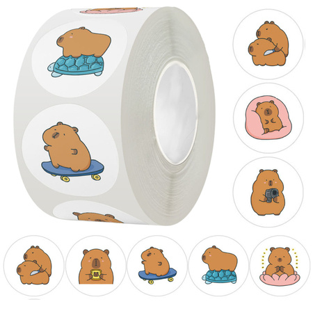 Capybara-Aufkleberband, verschiedene Muster, 2,5 cm, 500 Stück