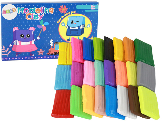 Kreatives Set aus Kunststoff-Ton in 24 Farben