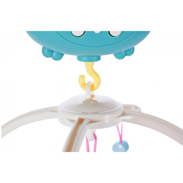 Crib Carousel Music Box with Lamp Rattles Teddy Bears Blue