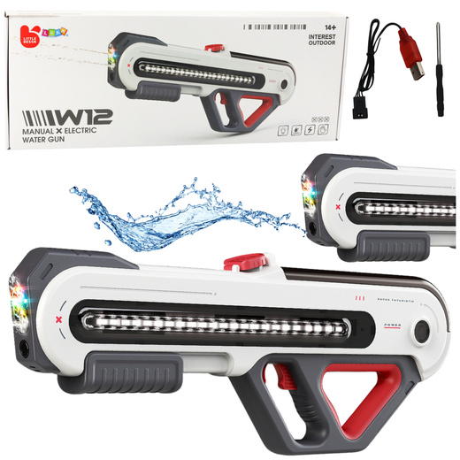 Large Gun Rifle W12 Electric Water LED White 60cm