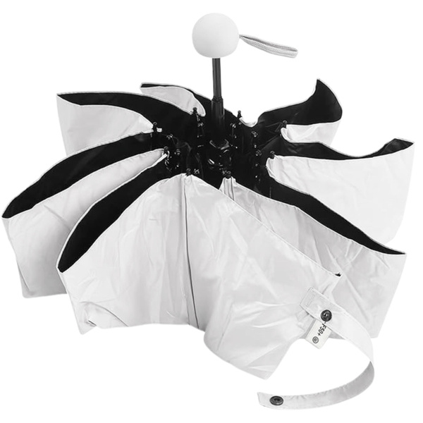 Folding Pocket Umbrella with UV Protection UPF 50+ Case Gray 90 cm