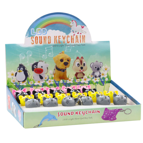 Rucksack Schlüsselanhänger Kätzchen LED Taschenlampe Sounds Grau