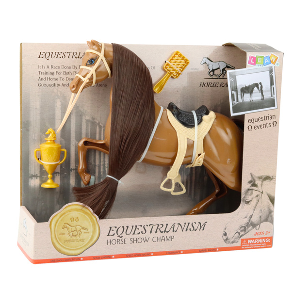 Horse With Long Mane Saddle Cup Brush Accessories Brown