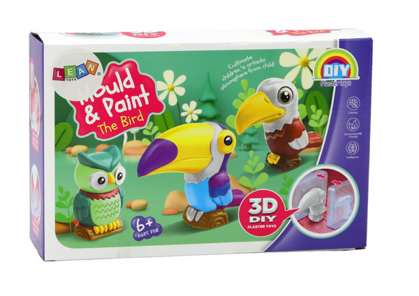 Set of Creative Artistic Birds 3D Plaster Paints