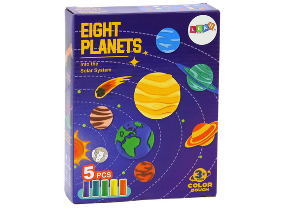 Plastic Set of Play-Doh 8 Planets Molds 5 Colors
