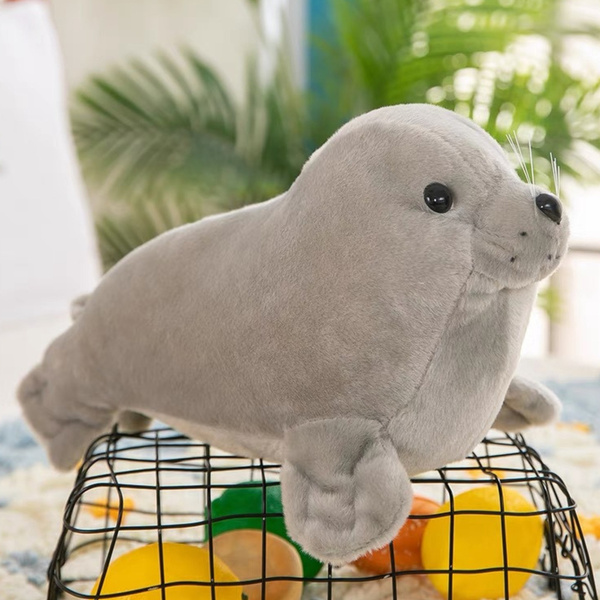Plush Seal Plush Toy Mascot Cuddly Toy Gray 20cm