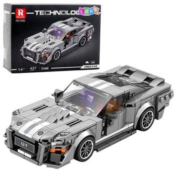 GT500 Car Construction Bricks Set Gray 476 pcs.