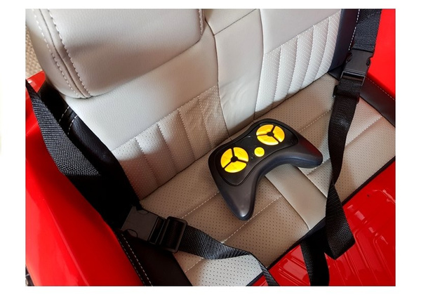 Kinderfahrzeug Jeep HP012 Rot EVA-Reifen Ledersitz LED Frontscheinwerfer Auto