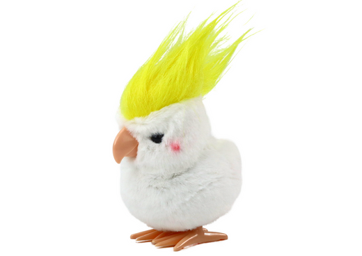 Jumping Parrot Wind-Up Plush Toy Decoration White