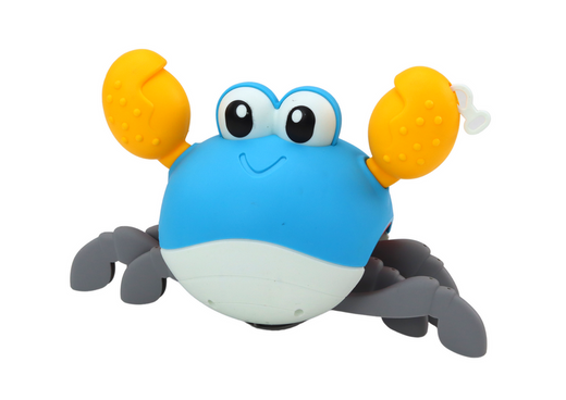 Bath Toy Wind Up Crab Walks Swims Blue Yellow