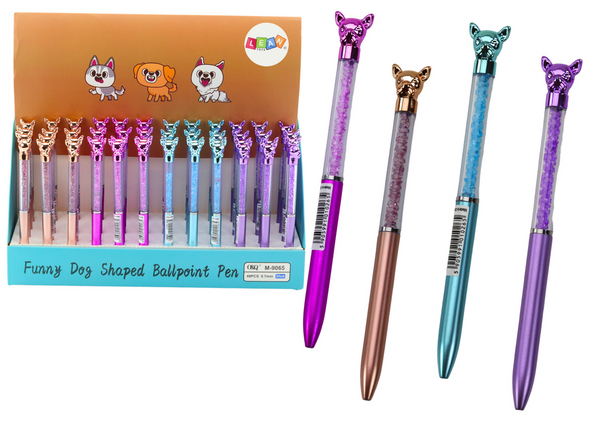 Ballpoint Pen with Dog Diamonds Blue Refill 0.7mm Mix