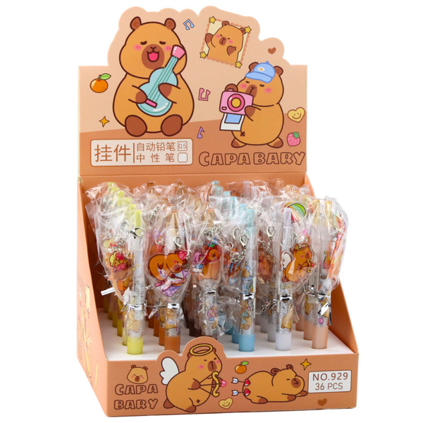 Capybara Gel Pen Keychain Blue Ink 14.5cm Mix