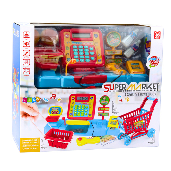 Shop Set Kasse Warenkorb Lebensmittel Lichter Sounds Bunte