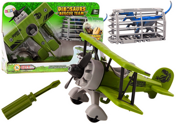 Plane Light plane Transporting Dinosaurs Cage Unscrewable Green