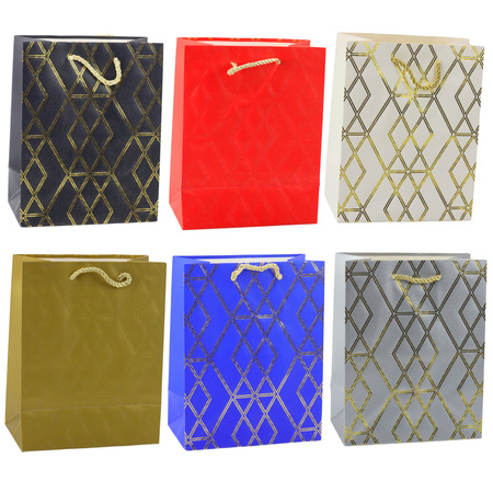 Paper Gift Bag Elegant Gold Patterns 23 x 18 x 10.5 cm