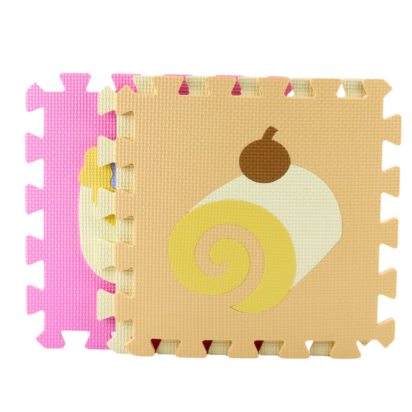 Weiche Puzzle-Lernmatte EVA-Schaum, Früchte, Süßigkeiten, Pastell, 16-tlg.