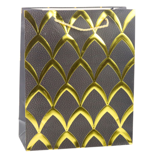 Torba Prezentowa Elegancka Złote Zdobienia 32 x 26 x 12 cm