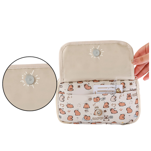 Pencil Case School Kit Capybara White 21cm