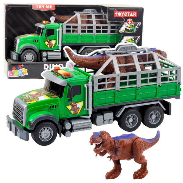 Dinosaur Transport Truck Figure Lights Sounds Green