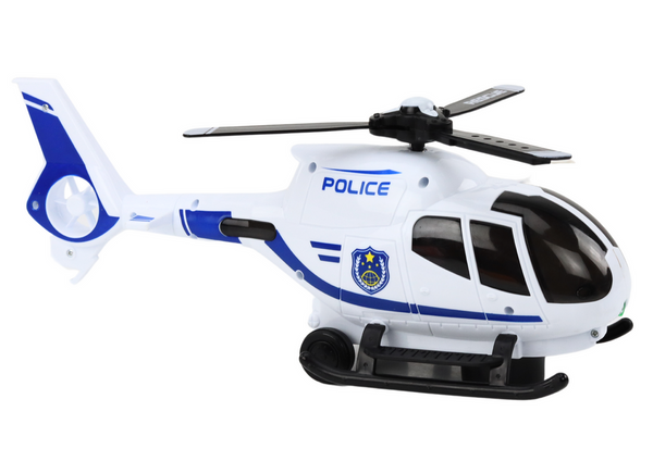 Police Helicopter Driving Helicopter White Sounds Lights Pilot