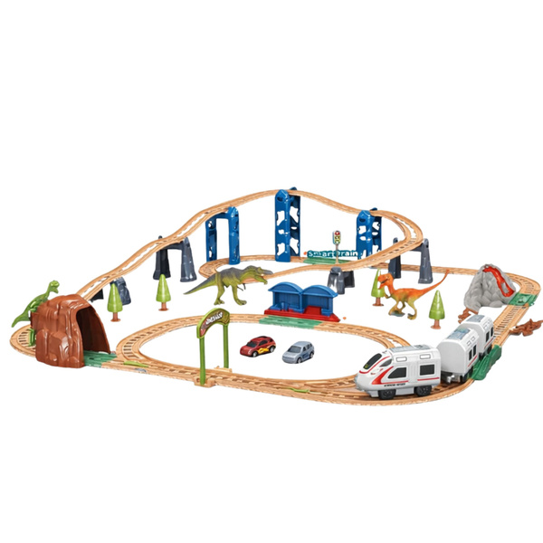 Elektrische interaktive Züge, Waggons, Tunnel, Vulkan, Dinosaurier 95 cm