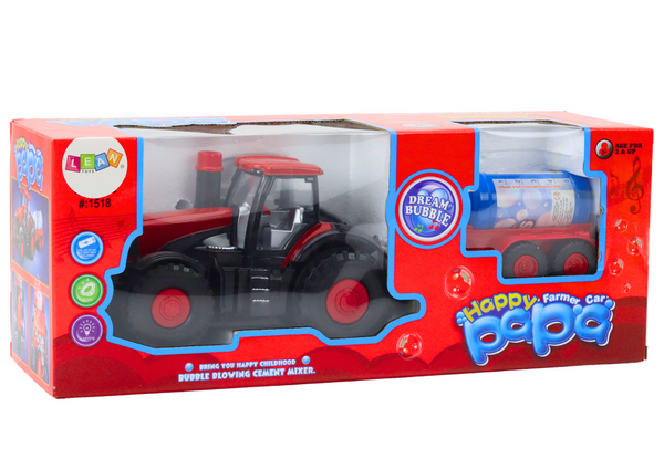 Soap Bubble Tractor Trailer Obstacle Sensor Lights Sounds