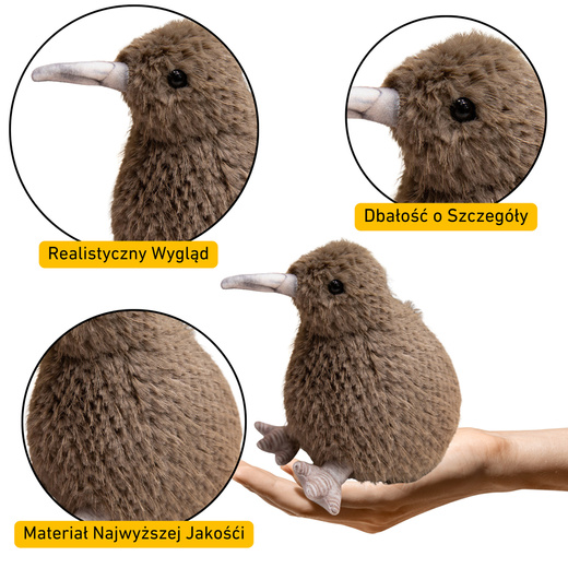 Plush Kiwi Bird Plush Toy Mascot Cuddly Toy Dark Brown 25cm