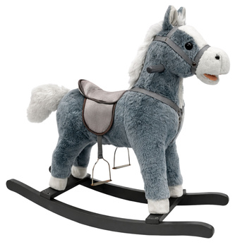 Rocking Horse Saddle Feet Rocker Sounds Gray 74 cm