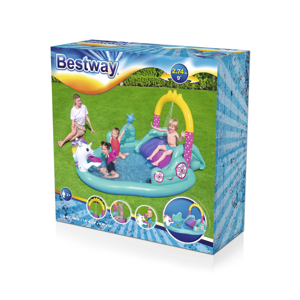 Aufblasbarer Einhorn-Spielplatz 274 x 198 x 137 cm Bestway 53097