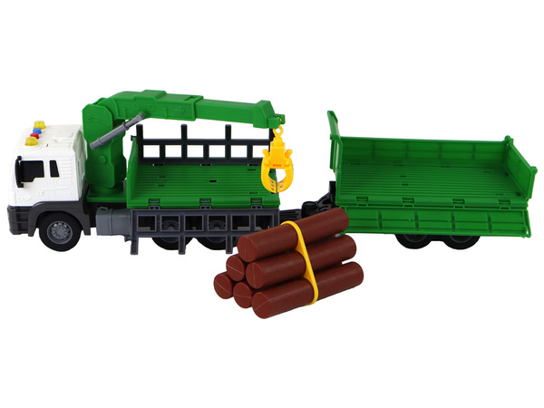 LKW mit Kran-Reibungsantrieb, Sounds Green Wood 1:16