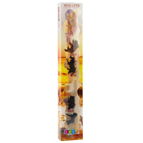 Set mit Mini-Figuren: Afrikanische Wildtiere (Zebra, Löwe, Giraffe), 6–8 cm, 6 Stück