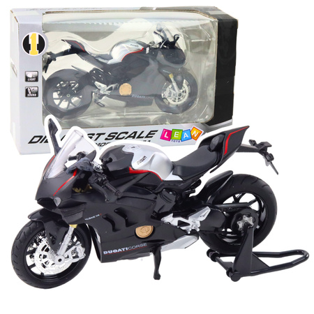 Sport Motorrad Metall Lichter Sounds Silver Elements Black V4 1:12