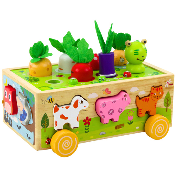 Lernspielzeug aus Holz „Happy Farm“, magnetischer Wurmsortierer