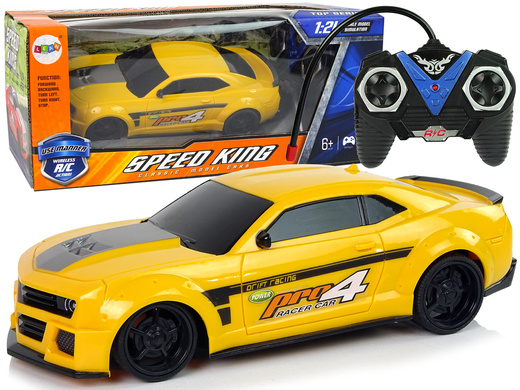 Remote Controlled Sports Car 1:24 Racing Yellow Tinted Windows