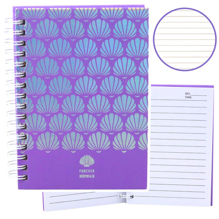 Holographic Shells Lined Notebook Purple A6 80 Sheets