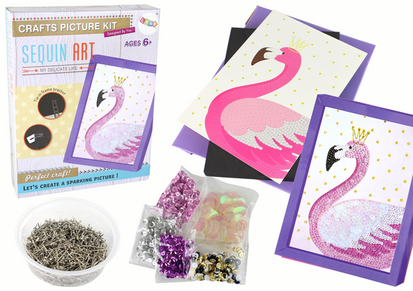 Kreatives DIY-Pailletten-Set mit Nieten und Flamingo-Rahmen