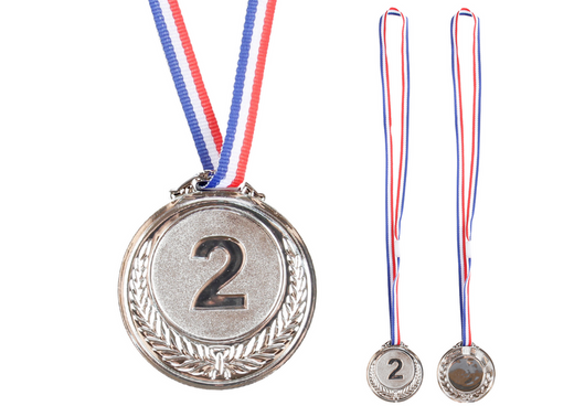 Silbermedaille, Trophäe für den zweiten Platz, Zink, 6,5 cm