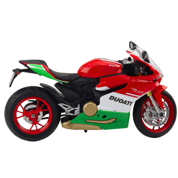 Sports Motorcycle Metal Red Green Lights Sounds 1:12