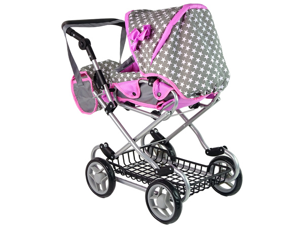 Baby-Puppenwagen 2-in-1-Tragetasche Rosa Sterne