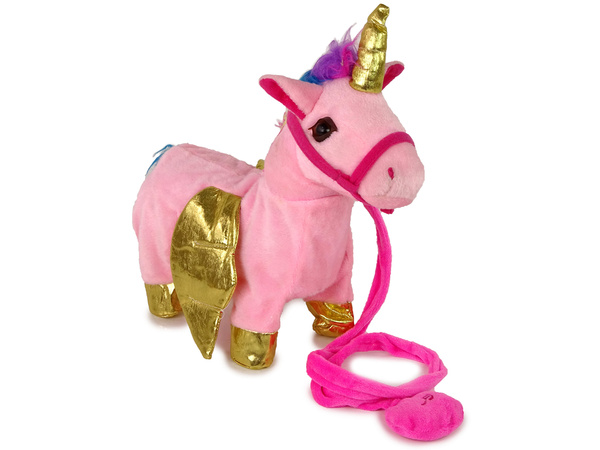 Mascot Interactive Horse Pink Golden Wings Music