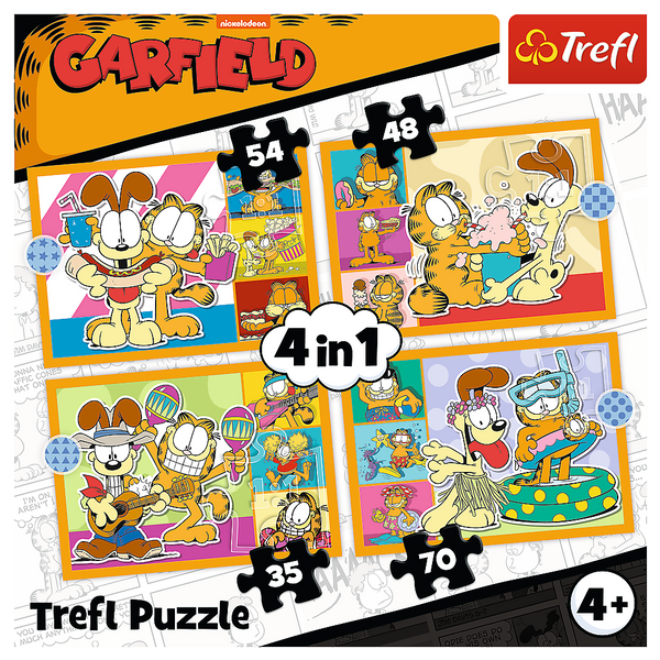 Puzzle 4-in-1 – Garfield liebt Lasagne – Trefl 34673